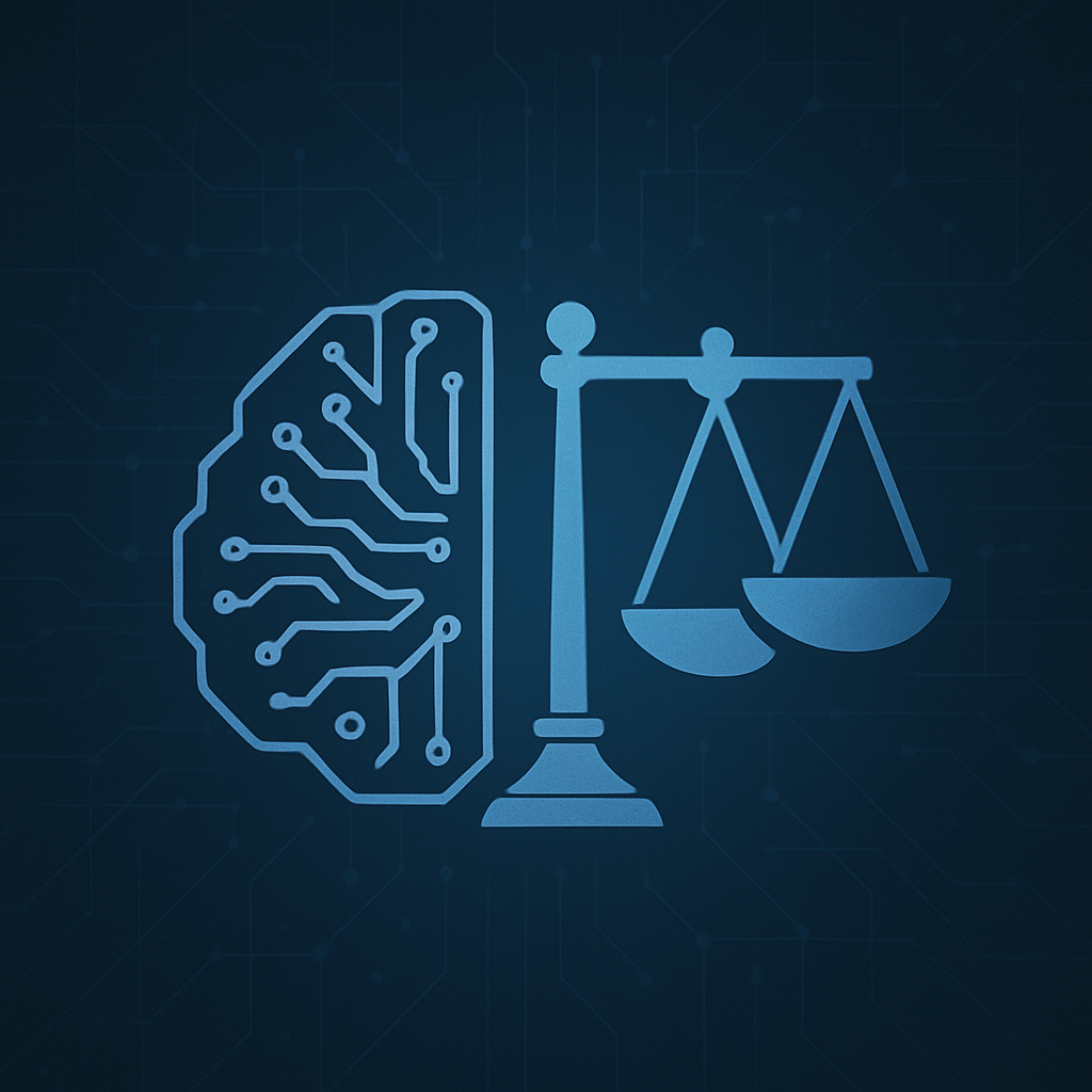 AI brain + scales of justice ExpertWit
